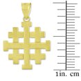 thumbnail image 2 of Solid Gold Matte Jerusalem "Crusaders" Cross (14K Rose Gold, Pendant with 22" chain), 2 of 4