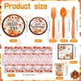 thumbnail image 6 of 97Pcs Thanksgiving Party Supplies, Fall Thanksgiving Dinnerware Set for 12 Guests, Pumpkin Maple Leaves Tableware Set with Tablecloth for Autumn Harvest Table Decorations, 6 of 7