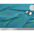 thumbnail image 2 of Soimoi Green Heavy Canvas Fabric Snow Flakes Floral Fabric Prints By Yard 58 Inch Wide, 2 of 3