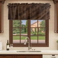 thumbnail image 6 of 2 Pack Rustic Wood Valances for Windows Bedroom Living Room Window Treatments, Brown Wooden Planks Farmhouse Vintage Rod Pocket Valance Drapes Short Kitchen Curtains Over Sink 42"x12", 6 of 8