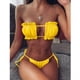 thumbnail image 2 of Bikini cómodo con pliegues y huecos para mujer, traje de baño acolchado con realce, conjunto de ropa de playa OAVQHLG3B Store lin121212, 2 of 4