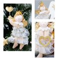 thumbnail image 3 of 3 piezas, decoración de niña ángel de dibujos animados lindo para árbol de Navidad, adorno de alas de estrella de amor, 3,9 × 5,1 pulgadas Sincero  Electrónica, 3 of 4