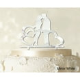 thumbnail image 1 of Wedding Couple Cake Topper With Heart Personalized Cake Topper Color Option Available 6-7 Inches Wide, 1 of 1