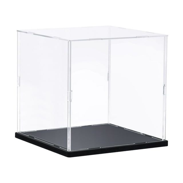 Unique Bargains Clear Display Case Acrylic Box, Assemble Transparent Box Dustproof Showcase 25x25x25cm for Collectibles, Craft