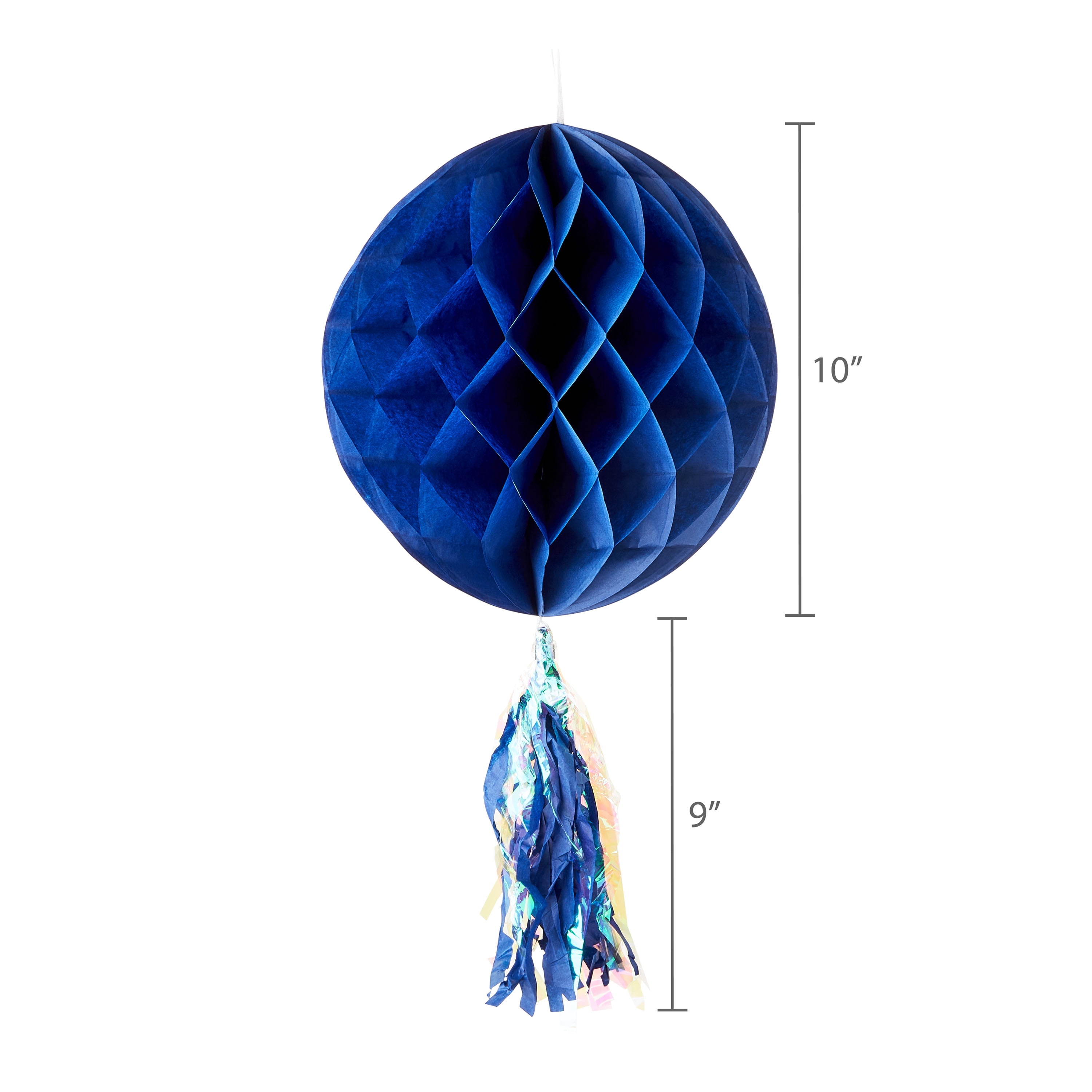 Dark Blue Honeycomb Ball Party Decoration, 10", by Way to Celebrate