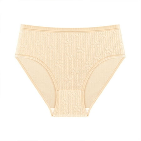 zbxnLI Womens Briefs Underwear High Waist Brief Panty Solid Color Full Coverage Soft Panties
