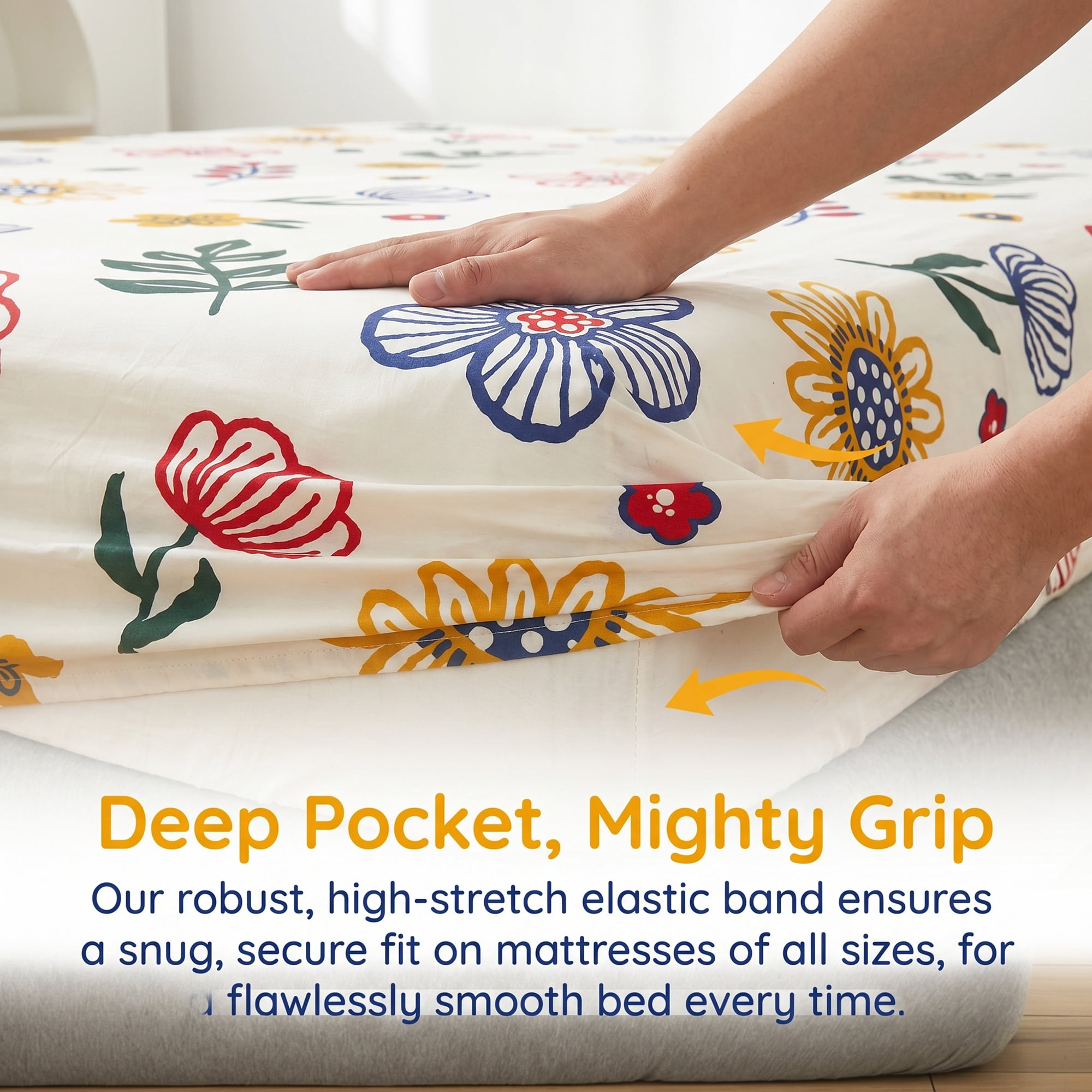 Unique Bargains Fitted Sheet Polyester Bed Sheets for Comfortable Sleep 59.8"x79.9" Cream