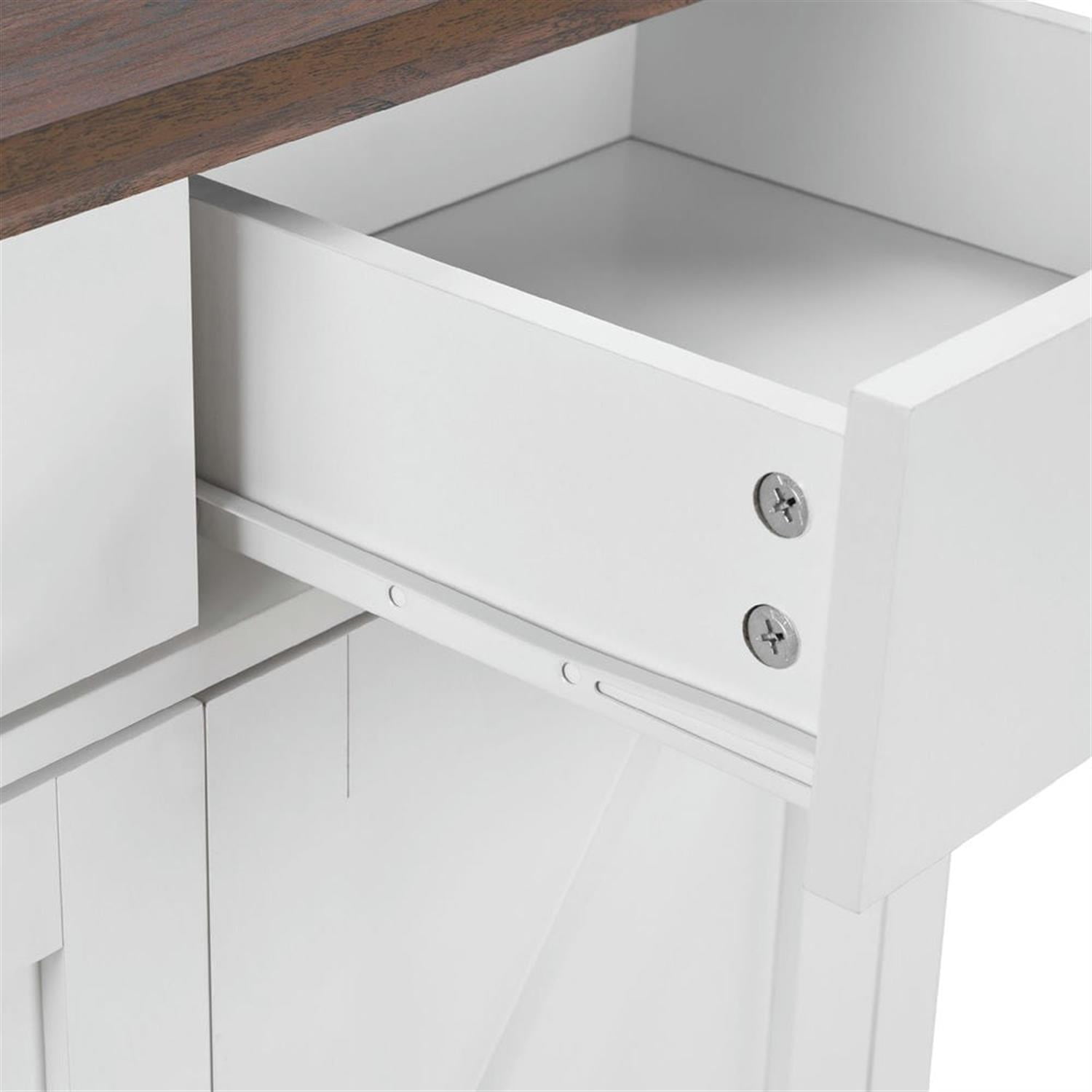 Demi Bonn Farmhouse Buffet Cabinet with Drawer and Adjustable Shelf, Storage Cabinet, Barn Door Accent Sideboard for Kitchen, Living Room, Entryway, White