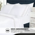 thumbnail image 4 of Superior Egyptian Cotton 1200 TC Embroidered White/Taupe Sheet Set, Queen, 4 of 13
