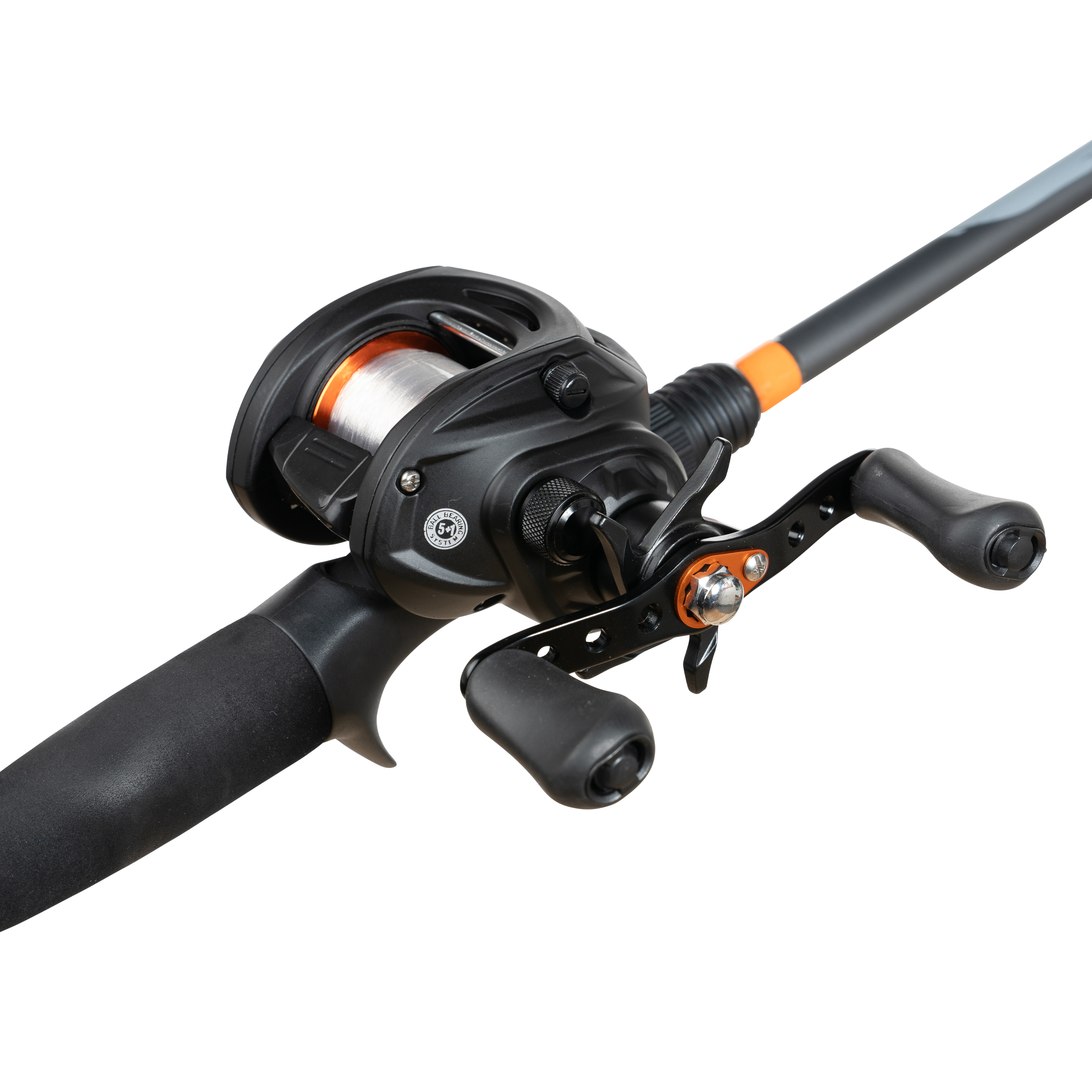 Ozark Trail Baitcast Rod & Reel Fishing Combo, Medium Action, 6.5ft - Black and Orange - image 3 of 7