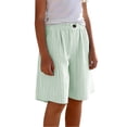 thumbnail image 6 of KyCheLot Kids Girls Shorts Summer Cotton Linen Elastics Waist Wide Leg Knee Length Shorts with Pockets Beach Vacation, 6 of 7