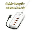 thumbnail image 3 of 66W Multi-Port Fast Charging Power Strip – 4 USB + 1 AC Port Cable Lenth 39.38in/100cm, 3 of 7