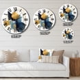 thumbnail image 4 of Designart "Regal Dark Blue and Gold Strokes XVI" Modern Geometric Oversized Wall Clock, 4 of 6