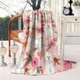 thumbnail image 2 of Pink Bichon Frise and Flower Blanket,Comfortable Soft Flannel Throw Blanket,All Season,Warm Lightweight Blankets for Sofa Bed Couch Living Room Chair,40"x50", 2 of 4