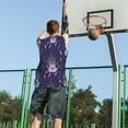 thumbnail image 5 of Honeii Lavender Flowers print basktball shirt for men and women, Unisex basketball jersey for Theme party-3X-Large, 5 of 6