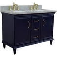 thumbnail image 3 of 49 in. Double Wooden Vanity Blue with Gray Granite Rectangle Sink, 3 of 12