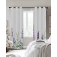 thumbnail image 3 of Spring Lavender Blackout Curtains 96 Inch Length Idyllic Watercolor Flower Thermal Insulated Window Curtain Window Drapes 2 Panels for Bedroom Living Room 52"Wx96"L, 3 of 9