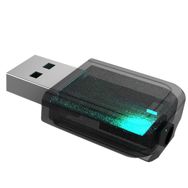USB Bluetooth 5.0 Adaptador de audio Auriculares Altavoz Audio Mini transmisor inalámbrico Receptor, Negro Inevent EL5382-02B