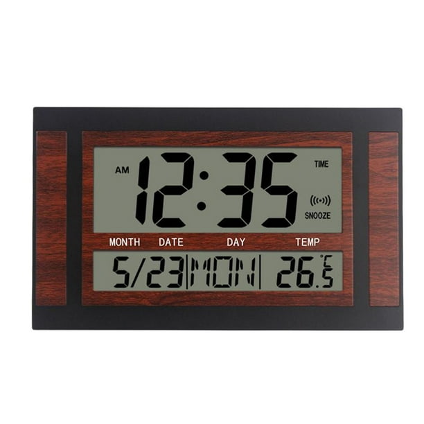 Modern Wall Clocks NightStand Snooze Function LCD Display Calendar Date