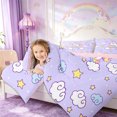 thumbnail image 5 of Manfei Cute Rainbow Unicorn 7-Piece Twin Bedding,Cartoon Starry Sky Bedding Comforter Set,Reversible, 5 of 6