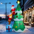 thumbnail image 4 of 7ft Inflatable Christmas Tree for Yard Outside Decoration, Blow Up Santa Climbing Tree Chased by Puppy, Built-in LED Lights for Winter Holiday Xmas Party Indoor and Outdoor Garden Lawn Decors, 4 of 8