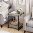 thumbnail image 3 of Soonbuy Square Rustic End Table for Living Room, Sturdy Frame, 19.6 Inch, Gray, 3 of 7