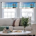 thumbnail image 4 of LALILO Kitchen Curtain Valance Beach Tropical Summer Rod Pocket Window Curtain 52"x 18" Set of 2, 4 of 5