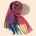 thumbnail image 2 of WAMSOFT Winter Scarf for Women Chunky Thick Cold Weather Shawl Rainbow Soft Warm Long Skiing Working Scarf Gift, Bubble Gum Pink, 2 of 5