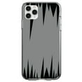 thumbnail image 1 of DistinctInk Clear Shockproof Hybrid Case for iPhone 12 MINI (5.4" Screen) - TPU Bumper, Acrylic Back, Tempered Glass Screen Protector - Grey Black Spikes, 1 of 2
