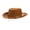 Brown, variant on Rope Wearing Cowboy Hat, Western Large Party Hat, Non-Woven Fabric Wide Brim Hat with Chin Rope (Adult Size)