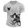 thumbnail image 2 of Graphic T Shirts for Men Green Comfortable Loose Fit Round Neck Streetwear Pullover Tees Short Sleeve Performance Tee for Gym Tennis, 2 of 3