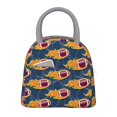 thumbnail image 1 of Gaeub Burning Rugby Balls Lunch Bag Water-Resistant, Leakproof, Durable, with Spacious Main Compartment and Front Pocket, for School, Work, Picnic, Outdoor Use-One Size, 1 of 6