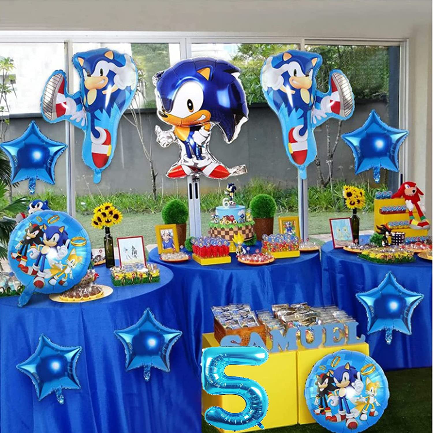 6 pcs Sonic Balloons,Sonic the Hedgehog Birthday Party Supplies,Kids Birthday  Party Favor Decorations Perfect for Your Themed Party - Mrs Space