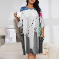 thumbnail image 2 of New York City Skyline with Stars Sleepshirts For Sleeping Travels Loose Sleepdress Pajama Dress Soft Nightdress Sleepwear, 2 of 7