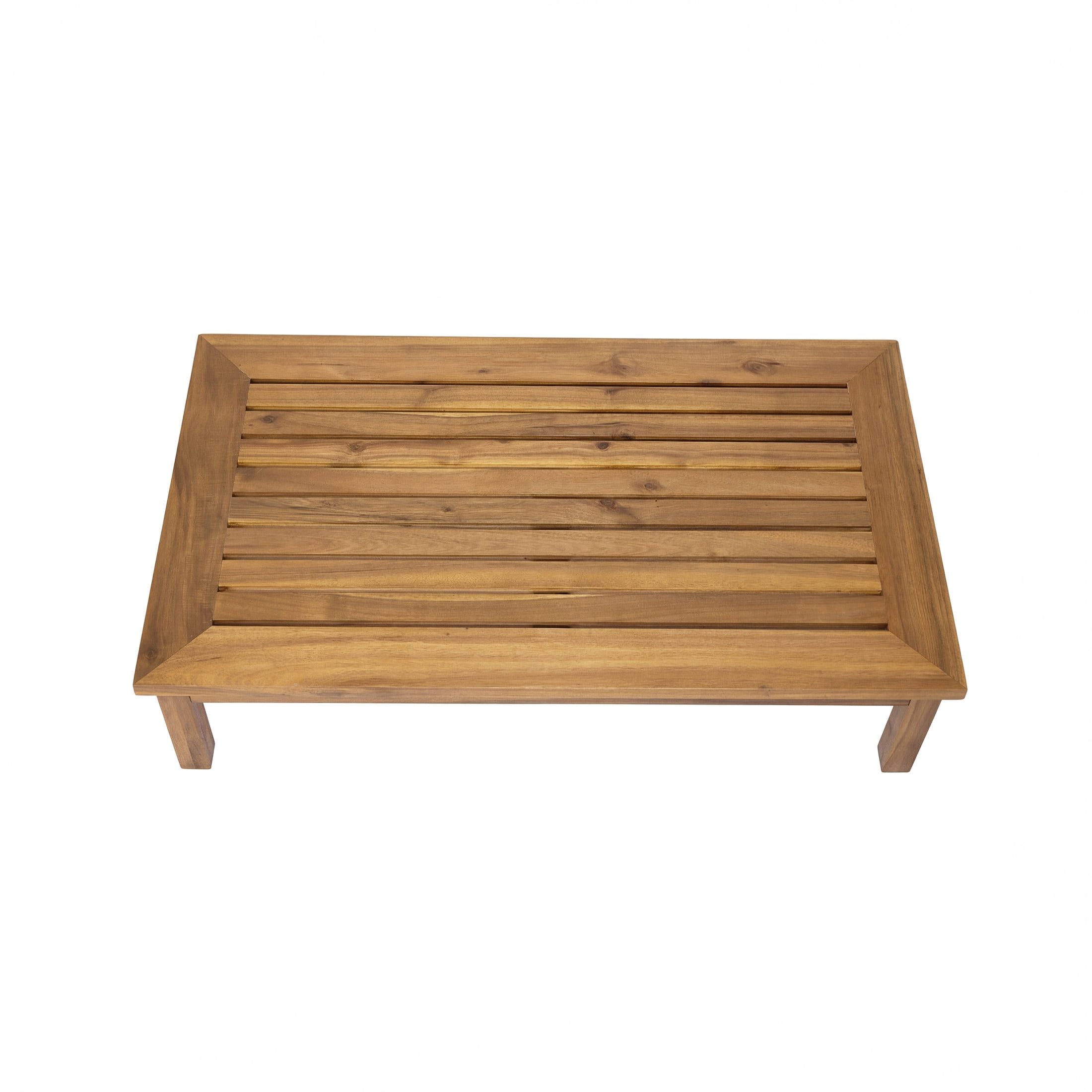 Christopher Knight Home 49" Mid-Century Outdoor Patio Acacia Wood Slatted Coffee Table, Natural
