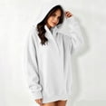thumbnail image 6 of SYwaren Casual Hoodie for Women Half Button Oversized Pullover Long Sleeve Fall Sweatshirt Solid Color Tops, 6 of 9