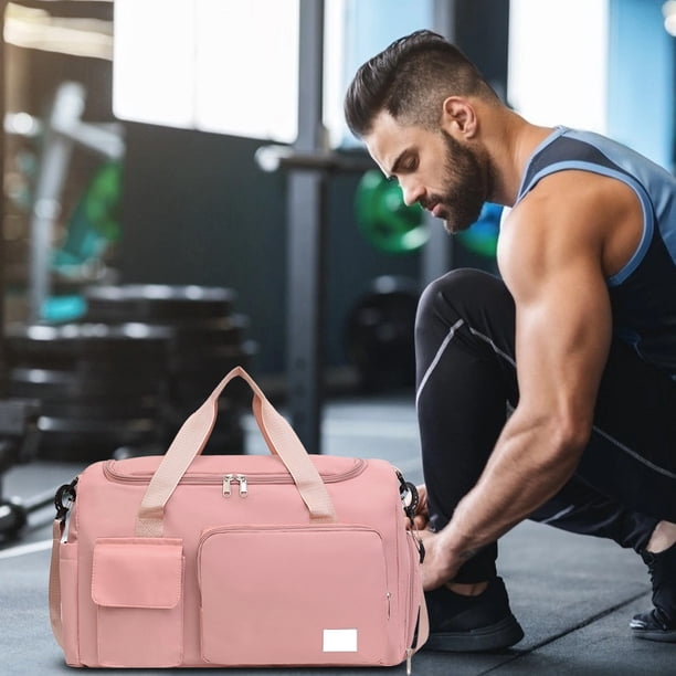 Bolsa de gimnasio de separación seca y húmeda, tela Oxford de gran capacidad | Bolsa de viaje con compartimento de zapatos con múltiples bolsillos | Correa ajustable | Bolso deportivo ligero de