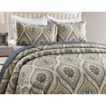 thumbnail image 4 of MarCielo 3 Piece Lightweight Quilt King, Printed Quilt, Quilt Set Bedding Throw Blanket Coverlet Lightweight Oversize Bedspread Ensemble, Yellow+Dark Gray, King Size, Joni, 4 of 8