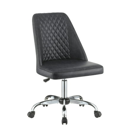 UPC: 0192551561380 | Diamond Pattern Stitched Leatherette Office Chair with Star Base  Gray- Saltoro Sherpi