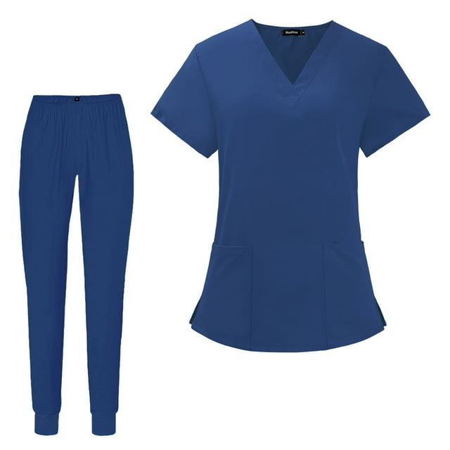Conjuntos Médicos para Mujer, Uniformes de Trabajo de Enfermera, Ropa de Trabajo, Camisetas Y Pantalones Médicos Transpirables con Cuello en V, Lavabl SG