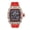 Red; Gold, variant on Men's Luxury Iced Out Crystals Diamond Watch with Unique Tonneau Shape, Comfortable Silicone Band, Show Your Style Design (ST10526 BLK SLV)