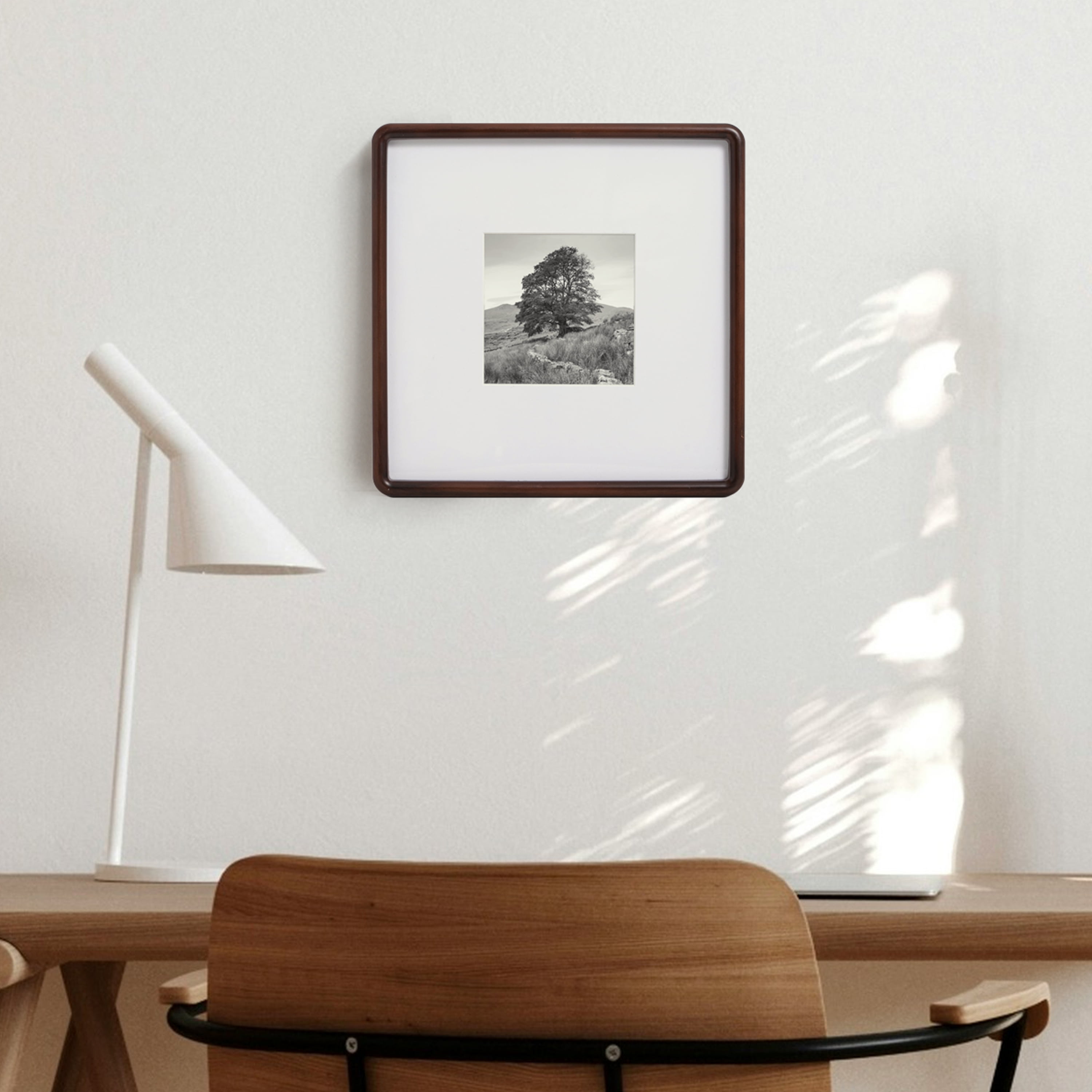 Mainstays – 5x5 Picture Frame – Brown Plastic Rounded Corners Matted Gallery Wall Photo Frame