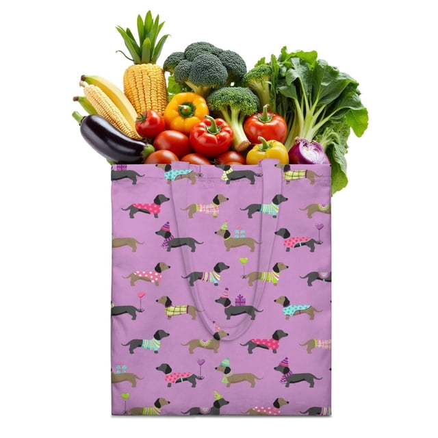 Sac Fourre-Tout en Toile pour Chien – Design Ludique Chiot et Queue Sac de Courses Réutilisable