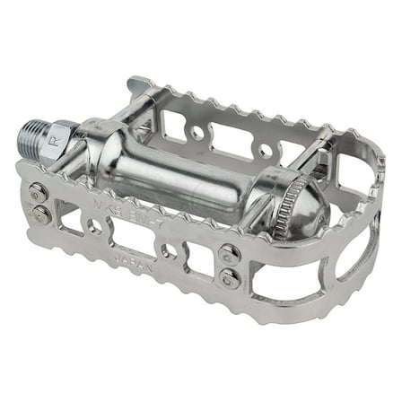 MKS BM-7 MX Cage Pedals 9/16" Chromoly Spindle Lightweight Aluminum Body Silver