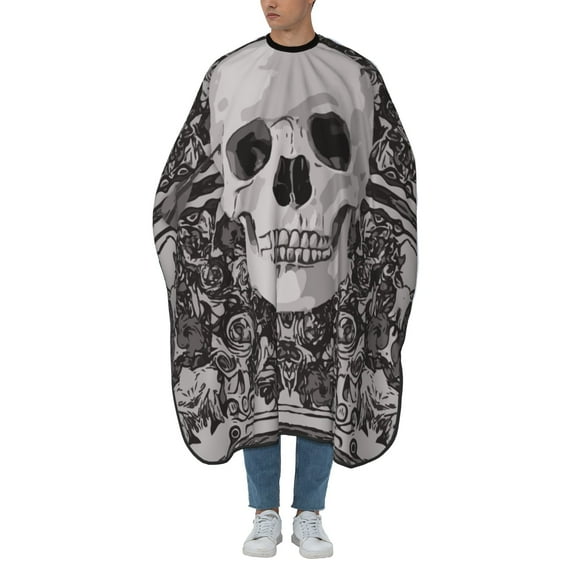 ZICANCN Hair Cutting Cape for Adults, Rose Skull Heart Arrow Print Cape Salon Barber Cape for Hair Stylist Shampoo Capes Waterproof 55x66 IN