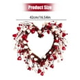thumbnail image 3 of SSNTSY Valentine's Day Love Wreath, Artificial Heart Berry Wreath, Valentines Day Wreath with Red White Pink Heart Shaped Berries for Front Door Decor, 3 of 8