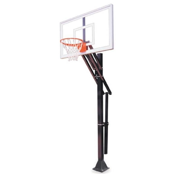 Slam Select-BP Steel-Acrylic In Ground Adjustable Basketball System, Desert Gold