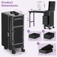 thumbnail image 4 of EasyinBeauty Rolling Portable Manicure Table with 3 Drawers, Lockable Makeup Train Case with Foldable Nail Desk, 4 of 7