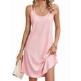 thumbnail image 2 of Jaimenalin Cover Up Summer Dresses for Women Eyelet Casual Loose Sleeveless Sundresses Tank Dresses Pink XXL, 2 of 9