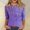 Purple(New), variant on PNTUTB Women's 3/4 Sleeve Round Neck Top/Shirt Printed Round Neck Long Sleeve Basic Tees Blouses
